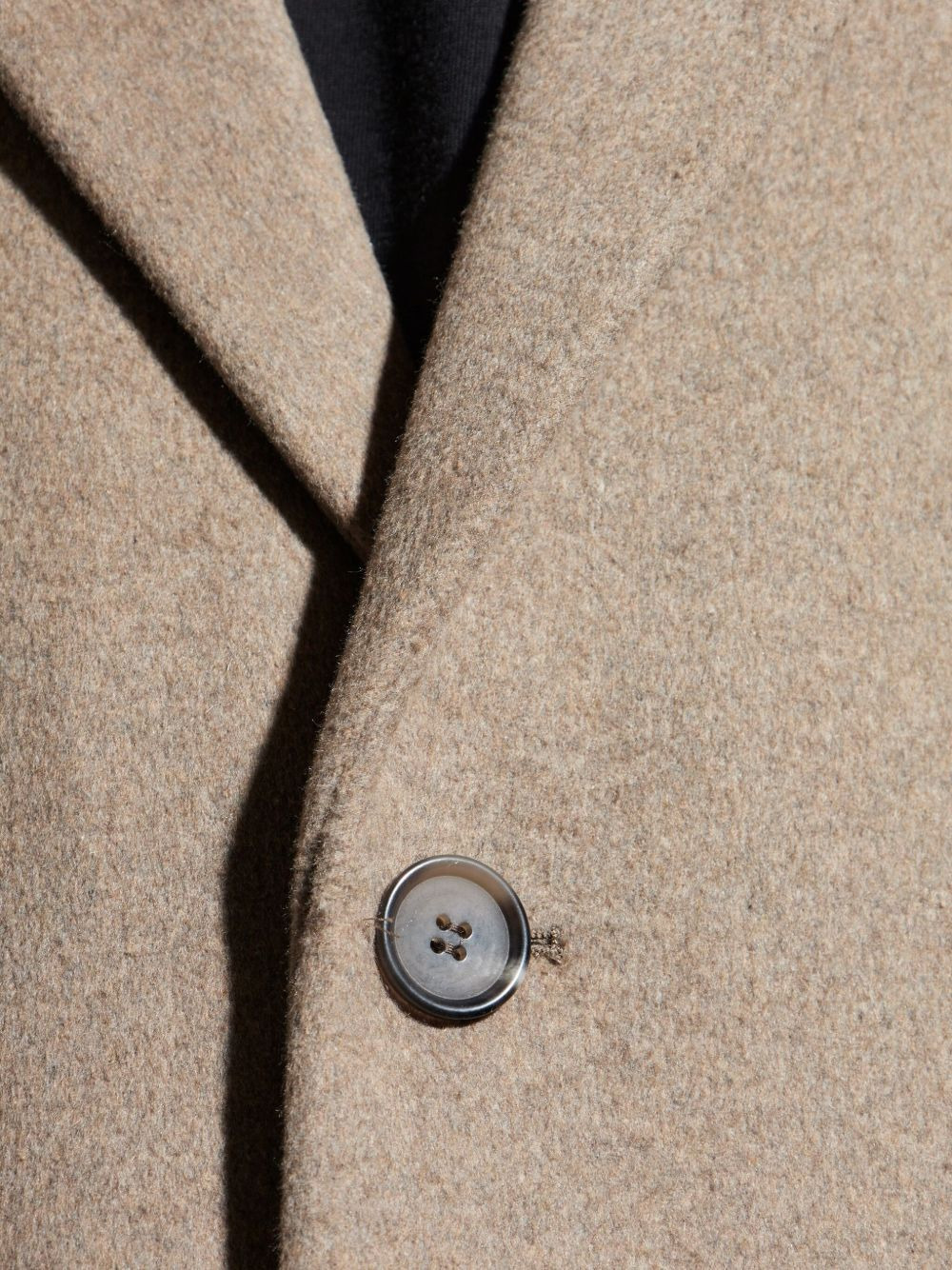 button-fastening wool coat - 5