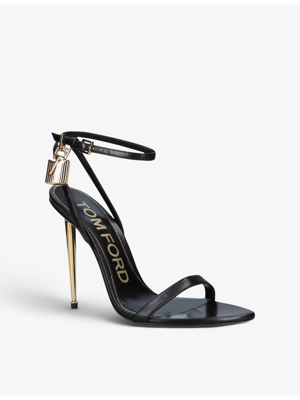Padlock leather heeled sandals - 4