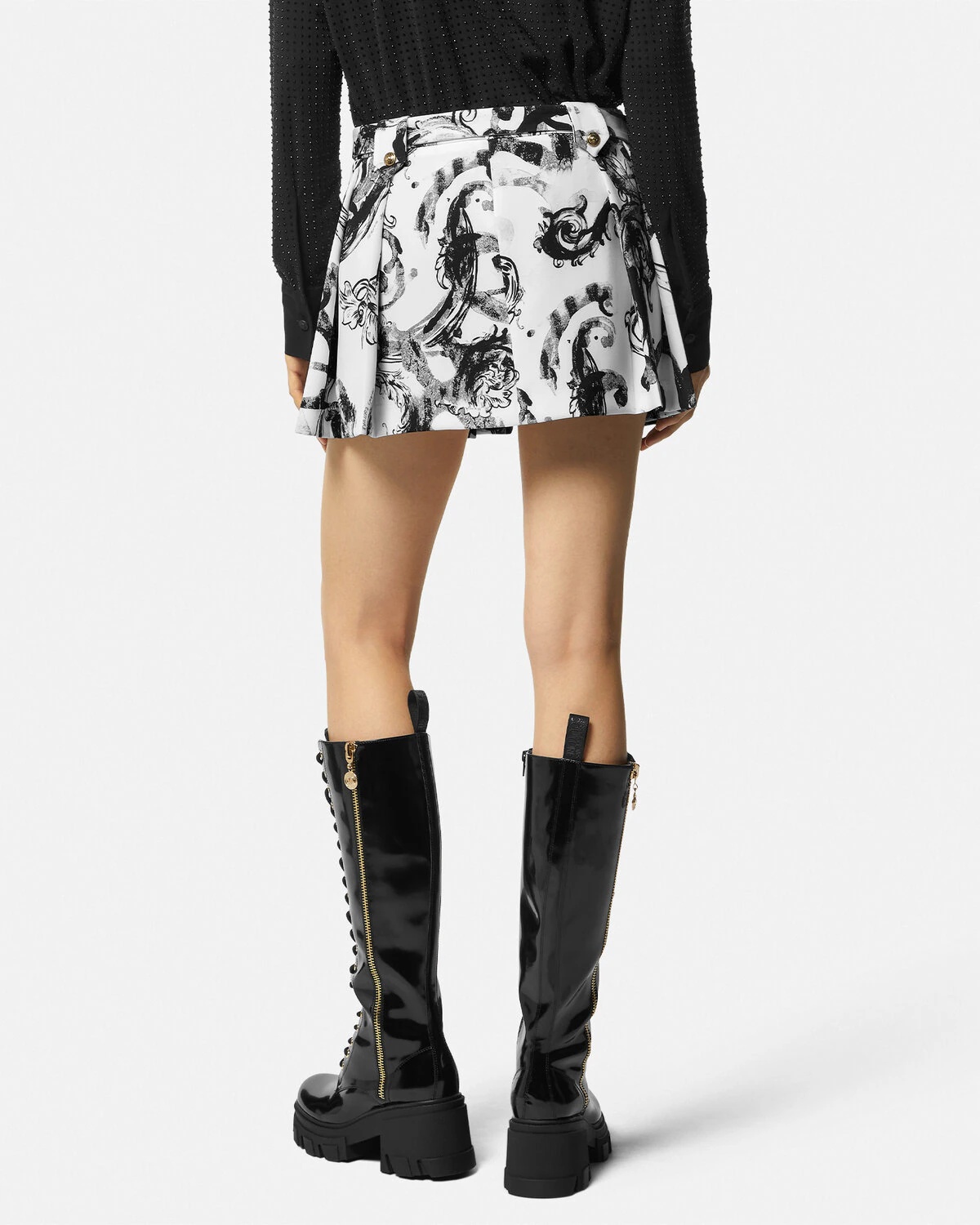 Watercolor Couture Pleated Mini Skirt - 5