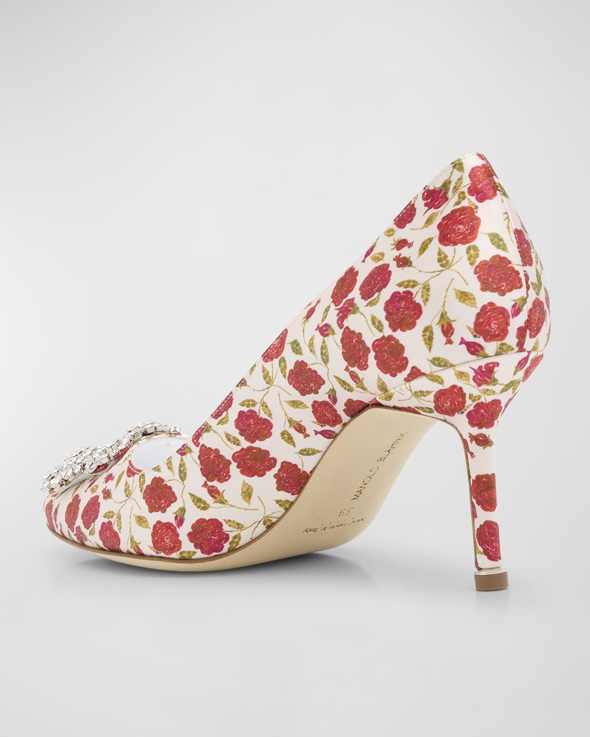 Hangisi Floral Silk Buckle Pumps - 4