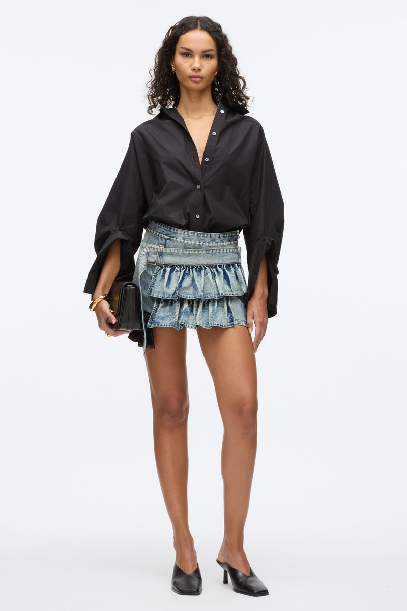 3.1 Phillip Lim Ruffle Denim Mini Skirt outlook