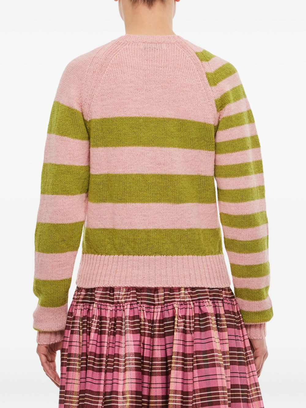 striped raglan-sleeve sweater - 3