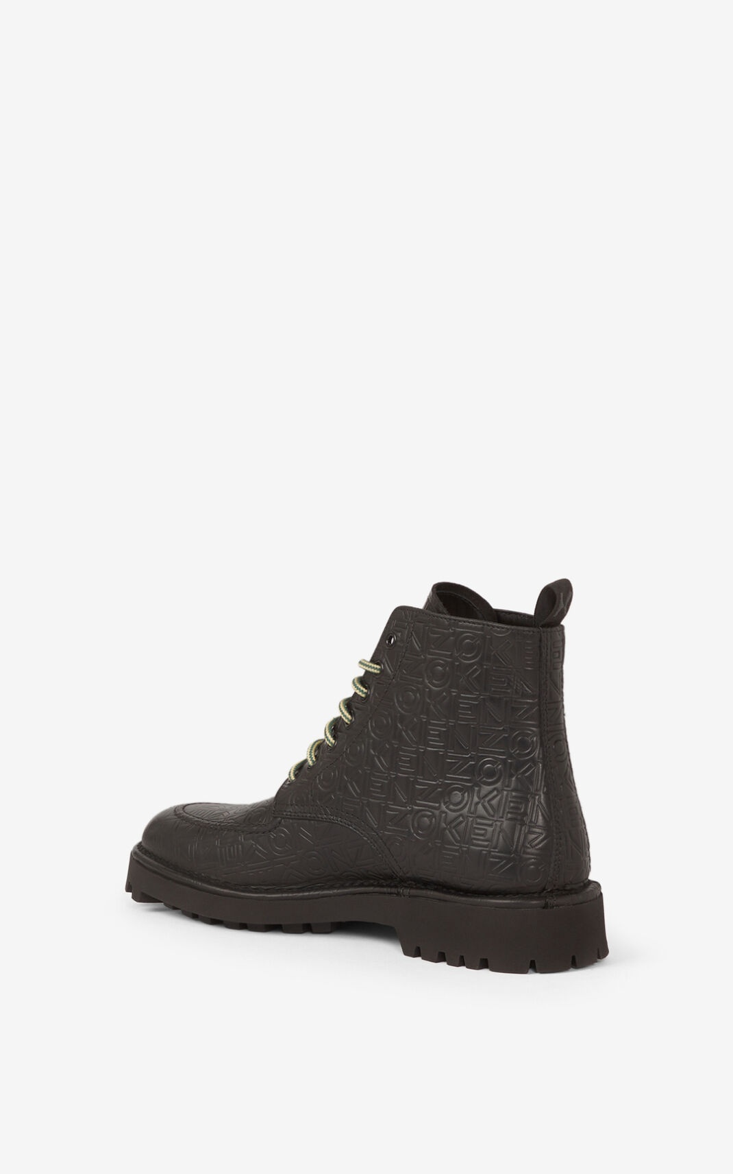 K-MOUNT laced leather ankle boots - 3