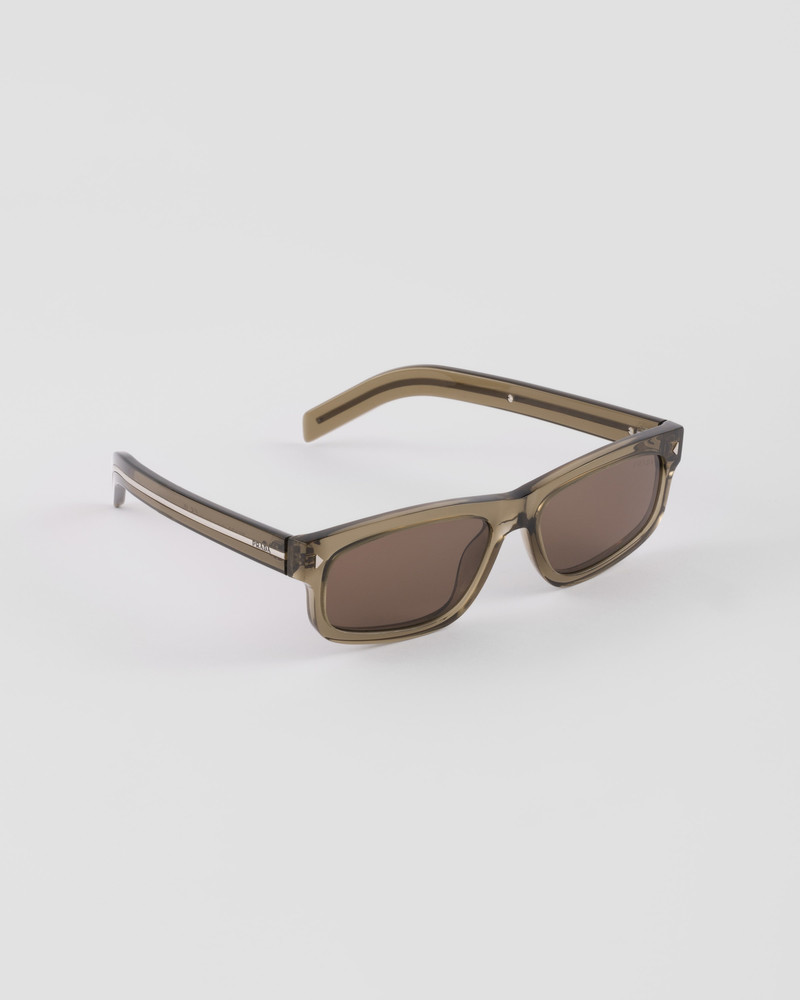 Prada Sunglasses with the iconic metal plaque outlook