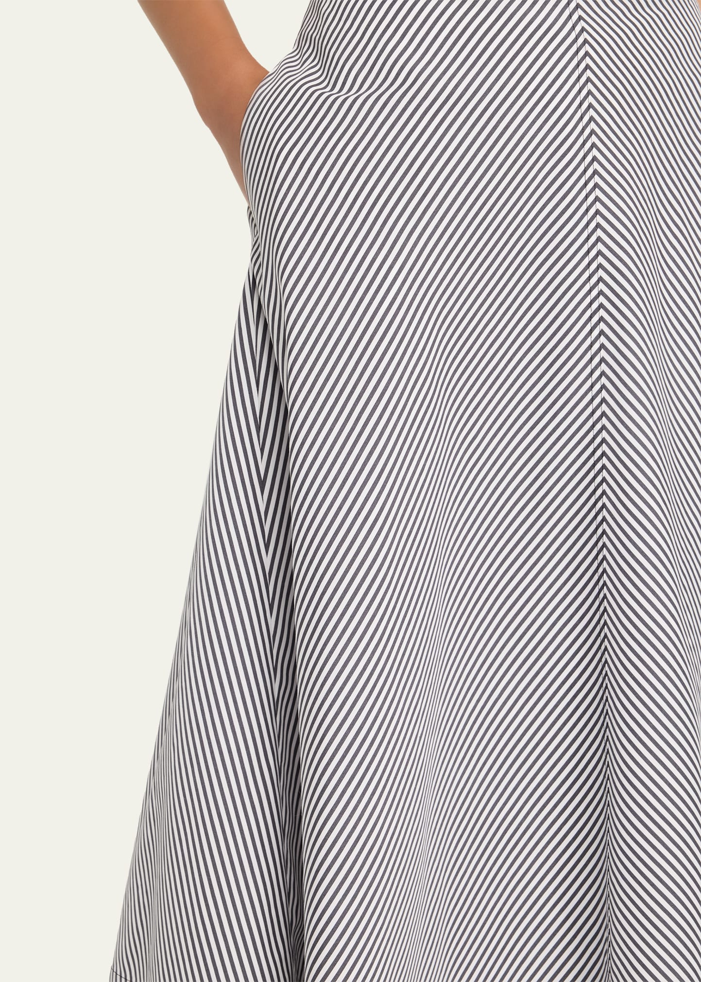 Knox Striped Low-Slung Midi Circle Skirt - 5