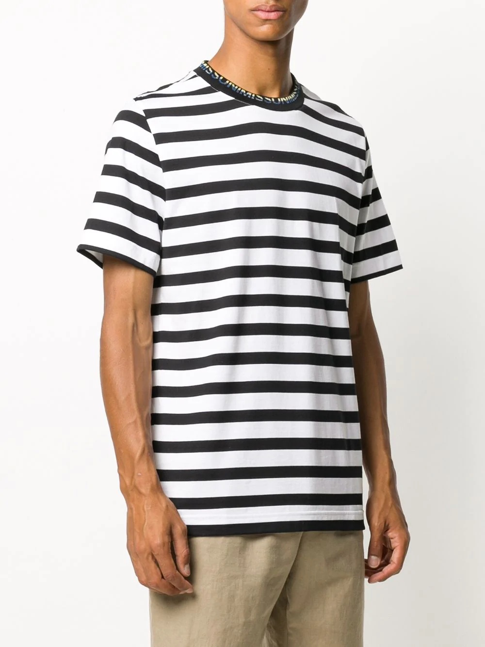 striped basic T-shirt  - 3