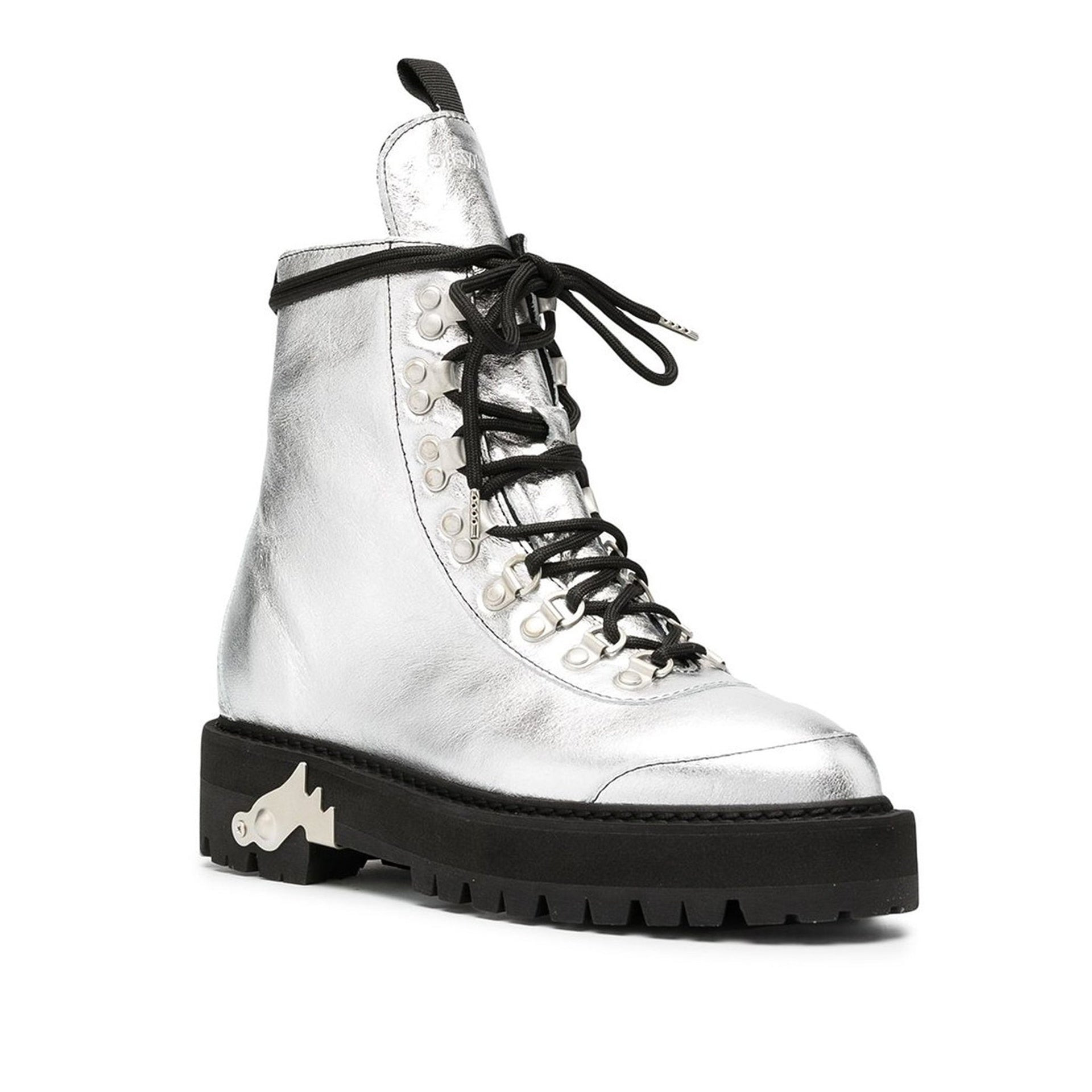 Off-White Metallic Finish Ankle Boots Women - 2