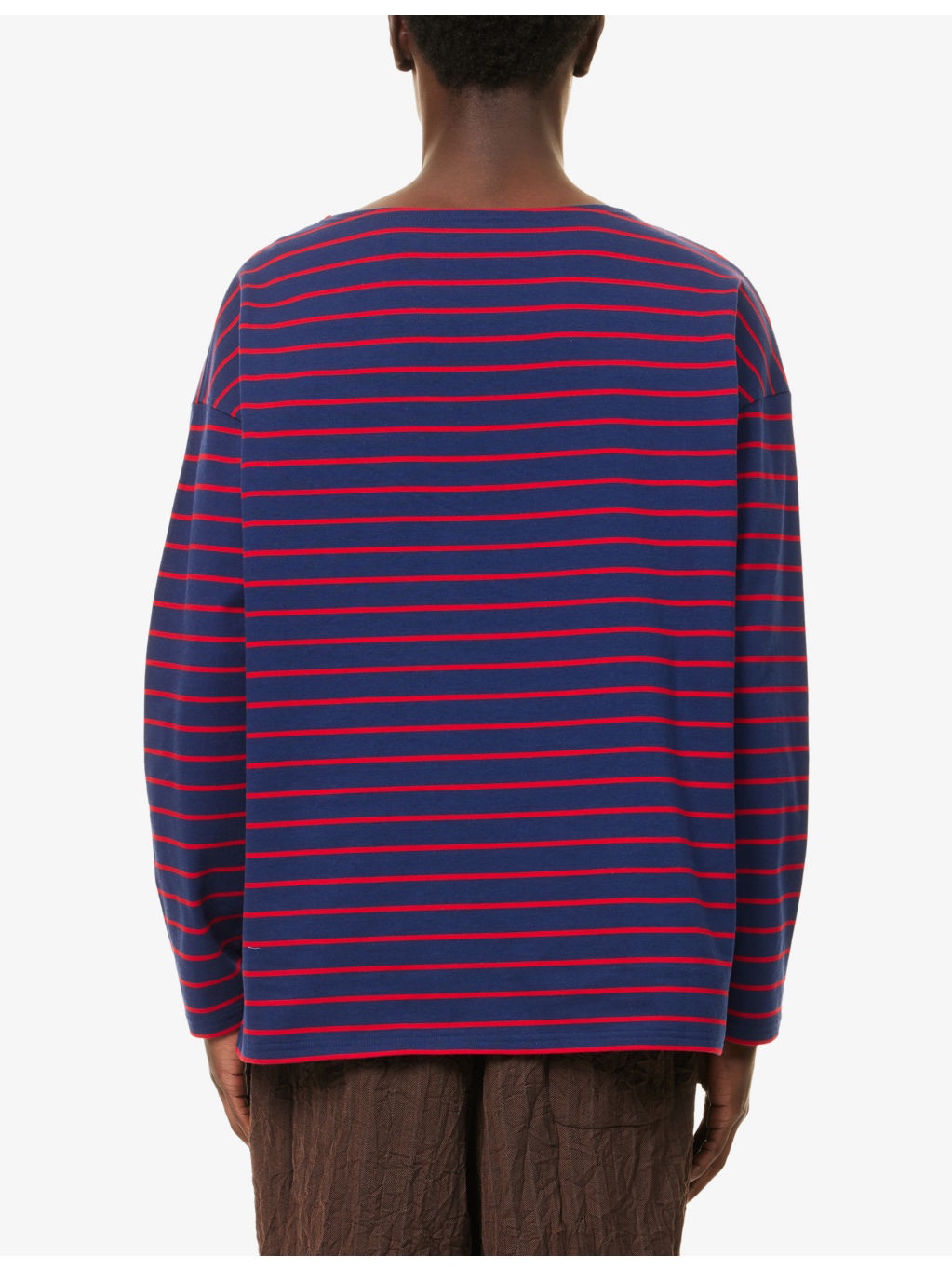 Chez-Valentino-Print Striped Cotton-Jersey T-Shirt - 4