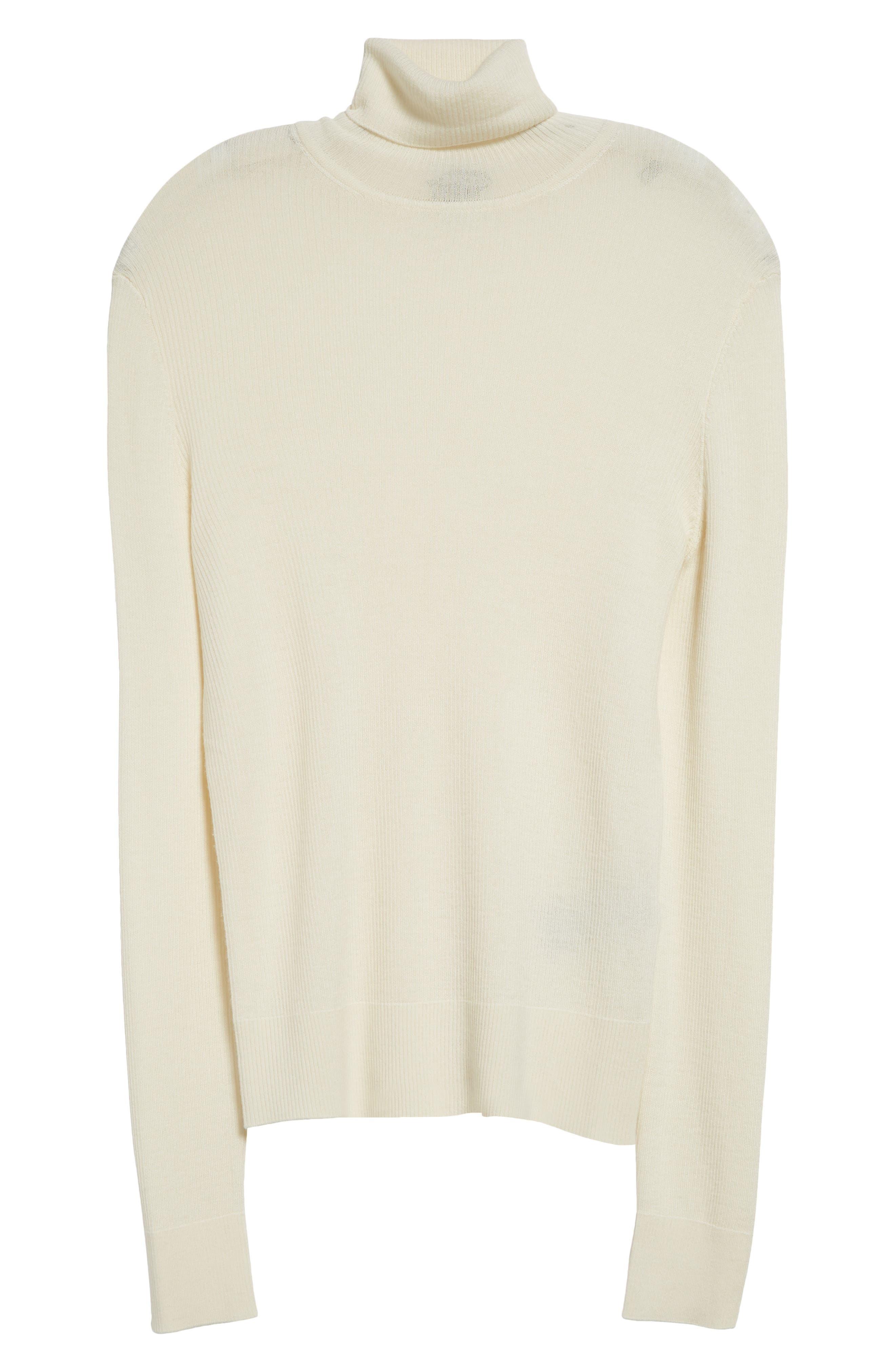 TOM FORD Wool, Silk & Cashmere Rib Turtleneck Sweater in Aw002 White at Nordstrom - 6