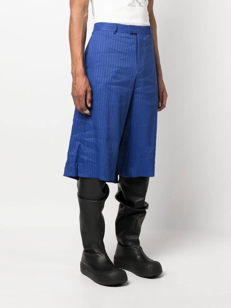 stripe-pattern knee-length shorts 3