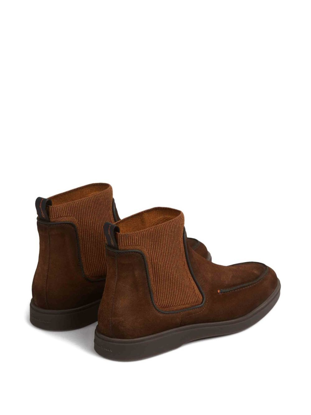 Ribbed panel leather boots - 4