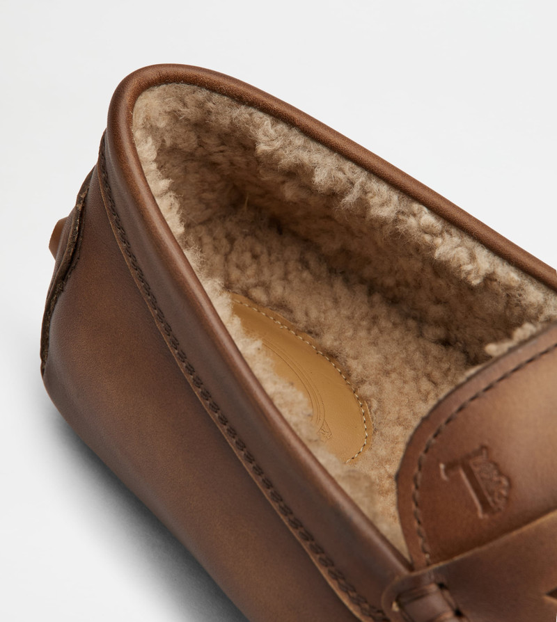 GOMMINO BUBBLE LOAFERS IN LEATHER - BROWN 6