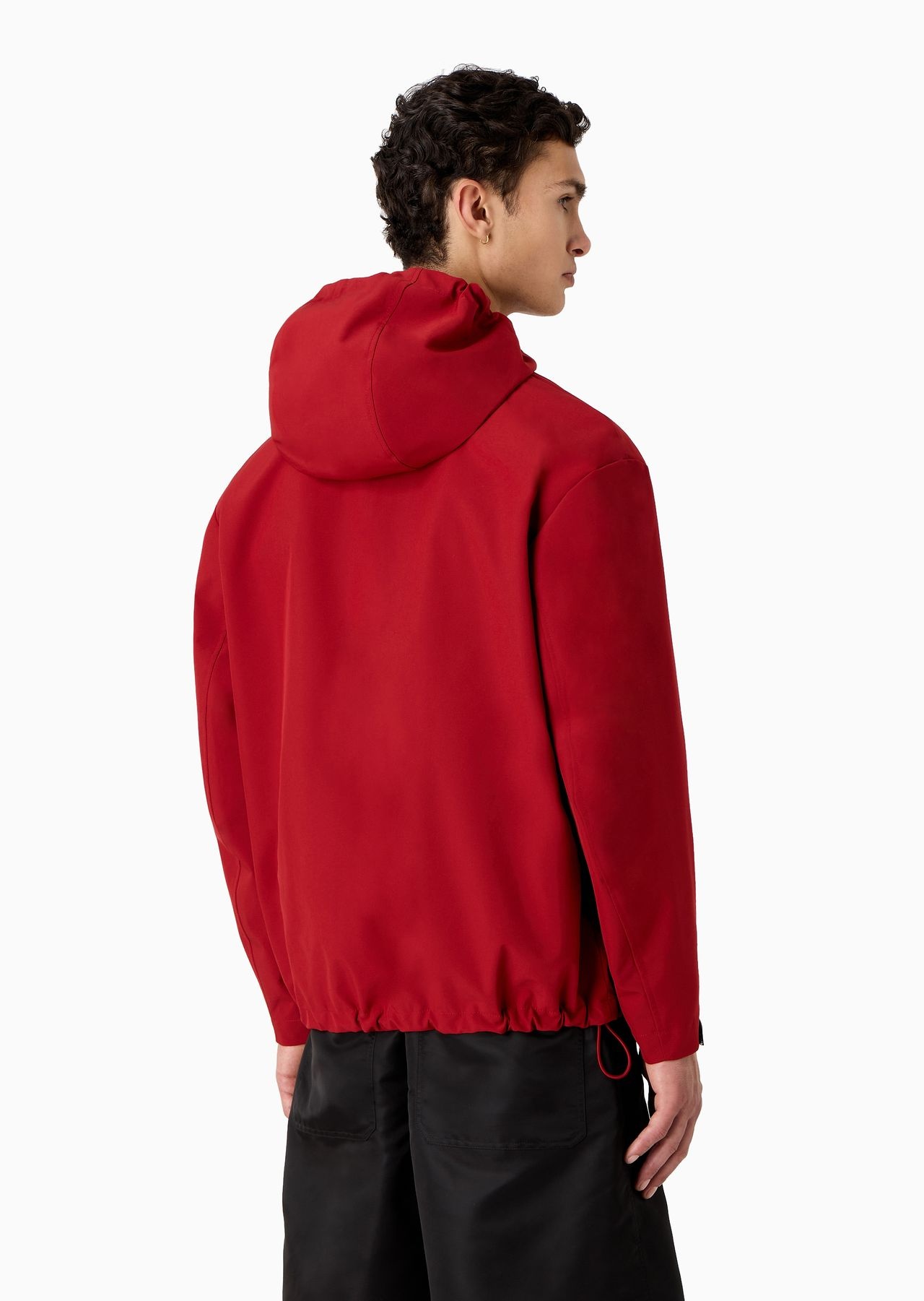 Blouson with nylon hood and backed knit - 3