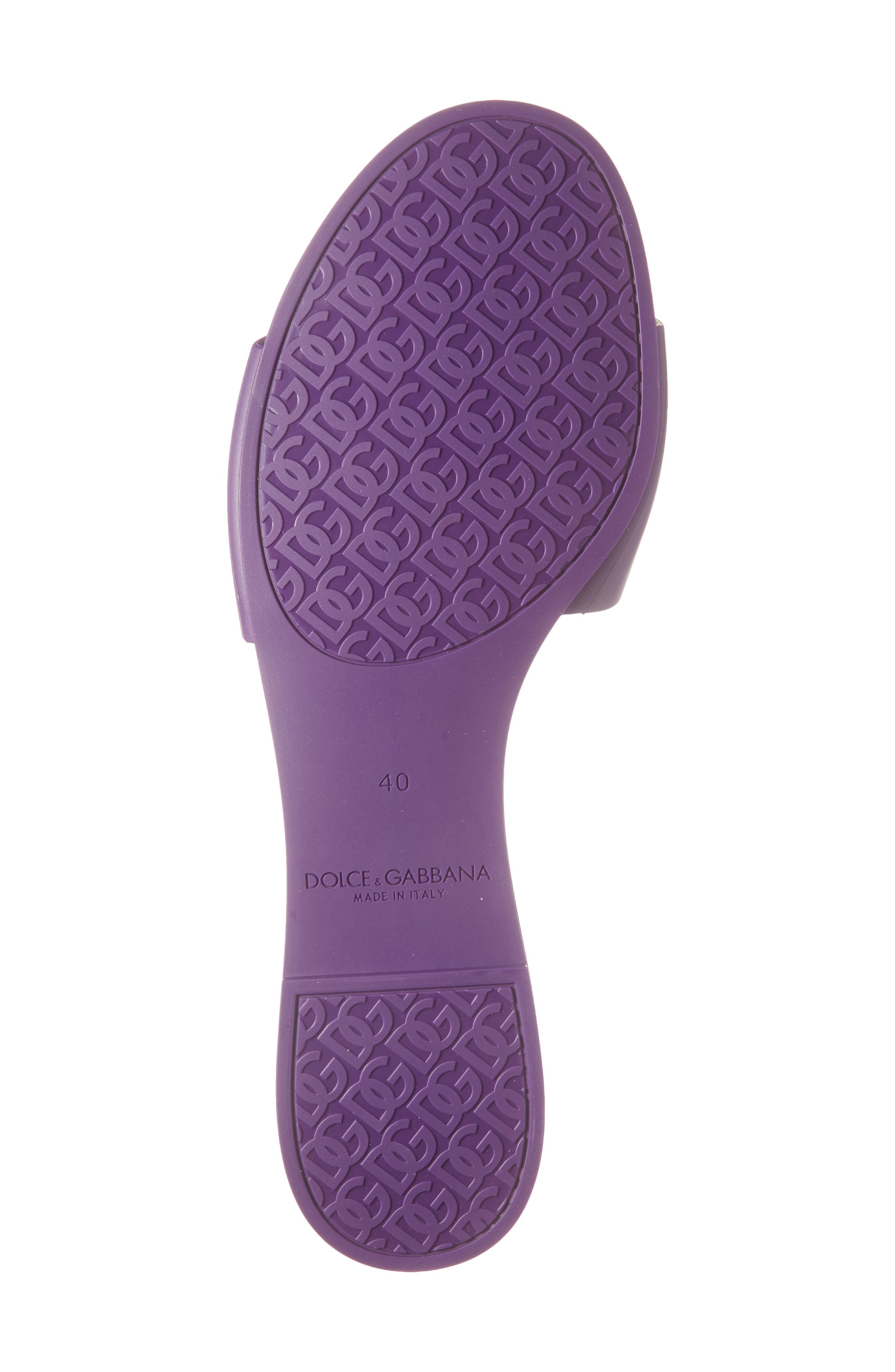 Dolce&Gabbana Bianca Interlock Slide Sandal in 8H438 Viola Brillante 1 at Nordstrom - 6