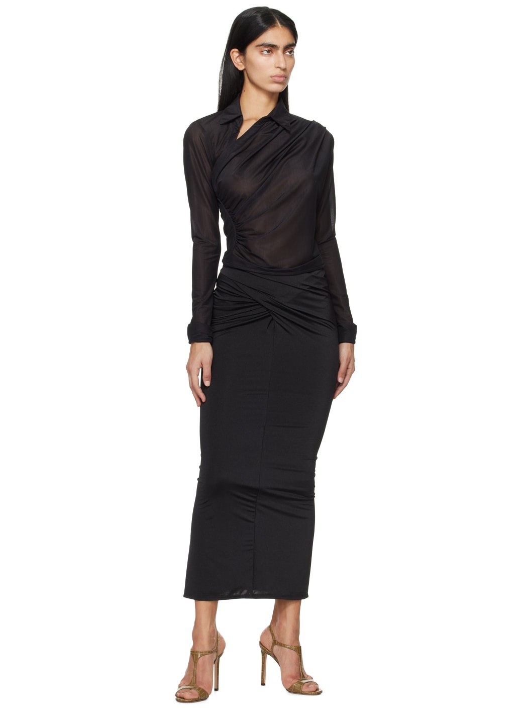 Black Berretta Maxi Skirt - 4