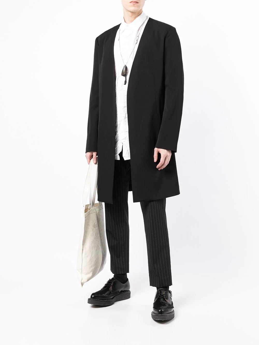 tailored longline wool blazer - 2