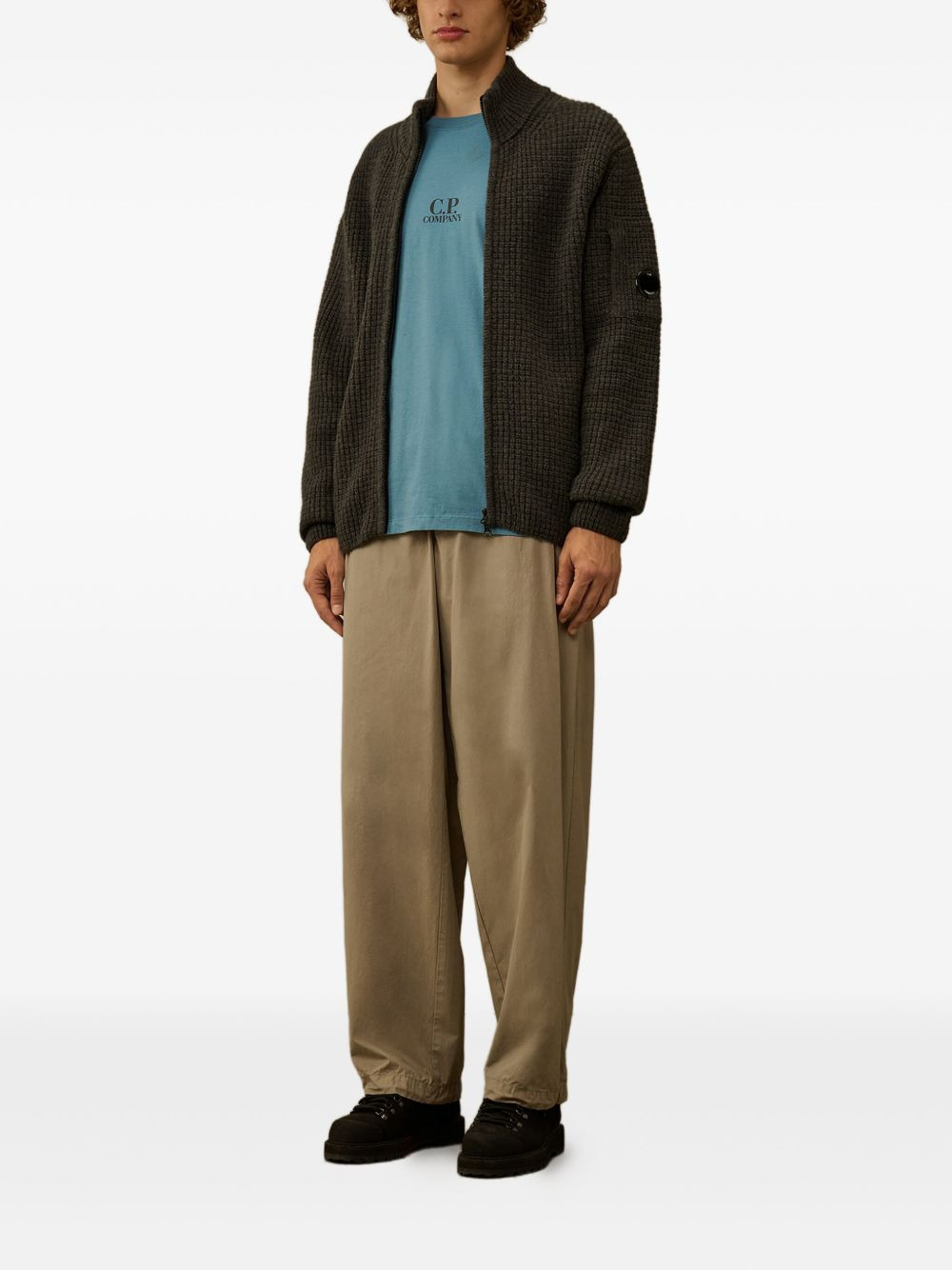 high-neck zip-up cardigan - 2