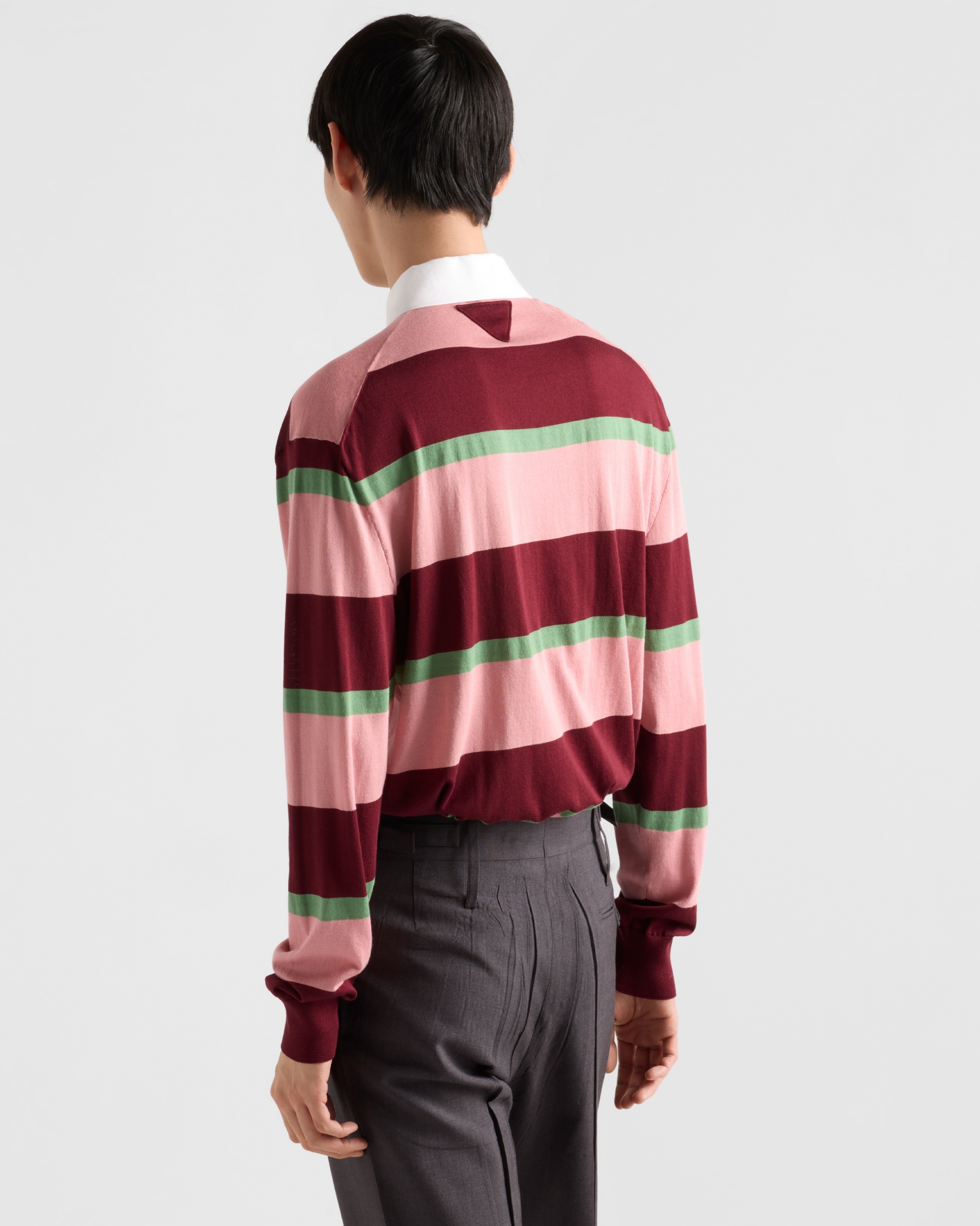 Striped silk and cotton polo shirt - 5