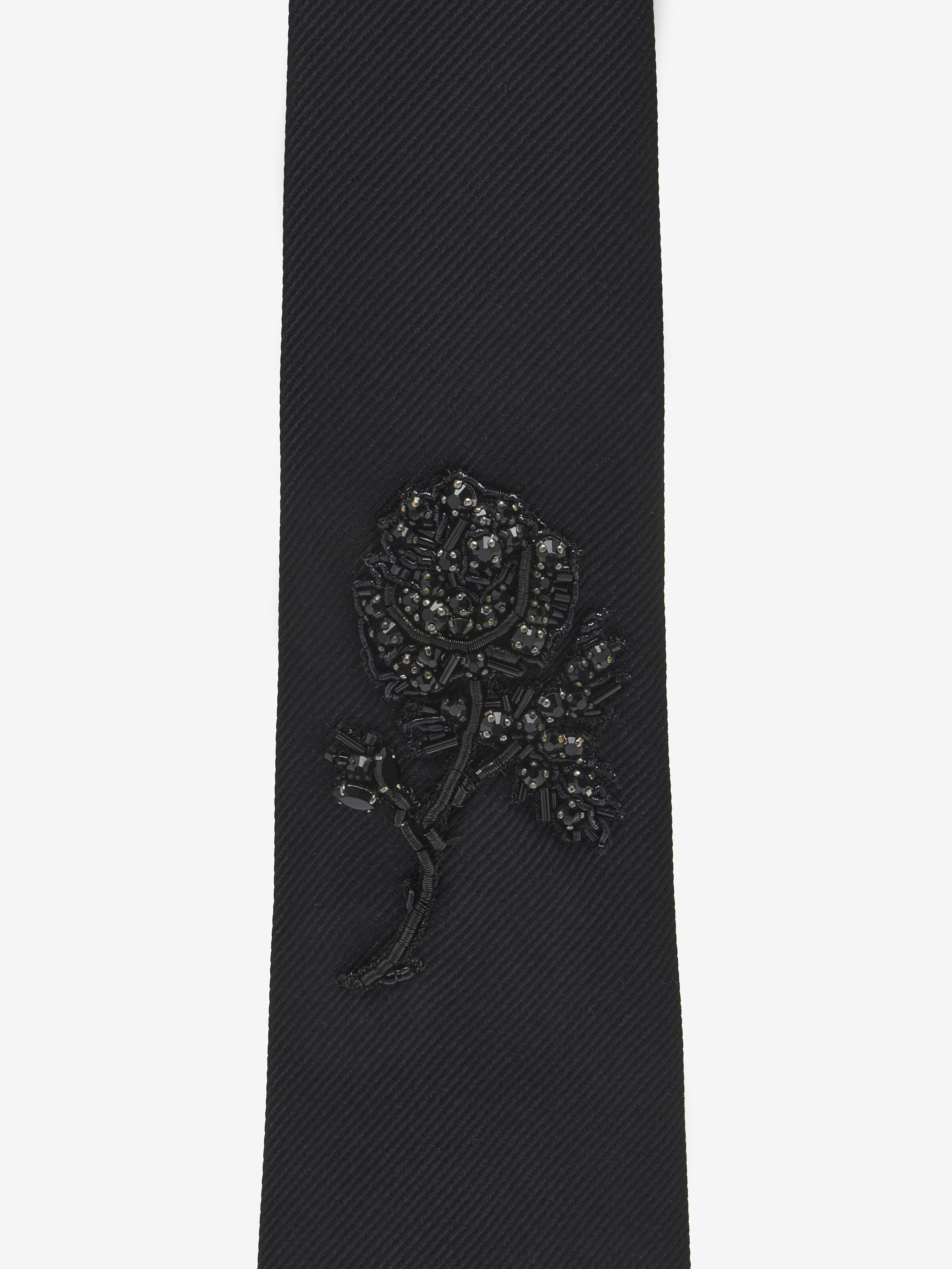Jet Rose Embroidered Tie - 2