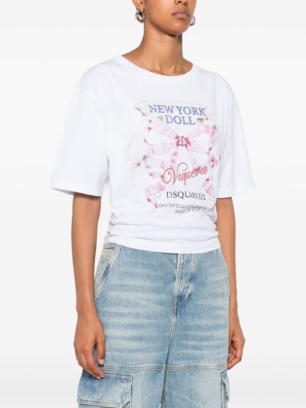 crew-neck front-print top - 3