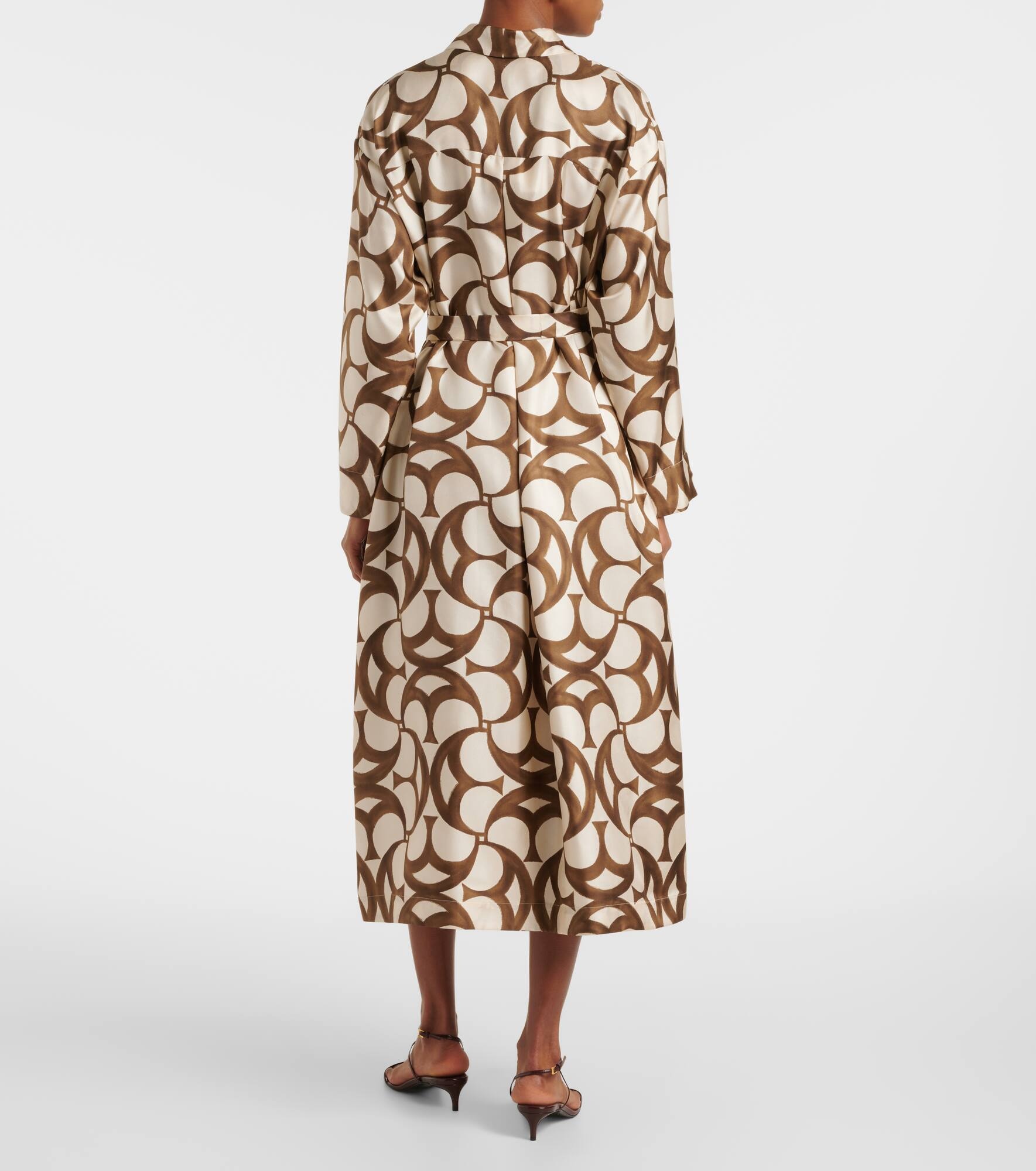 Ileana printed silk twill shirt dress - 3