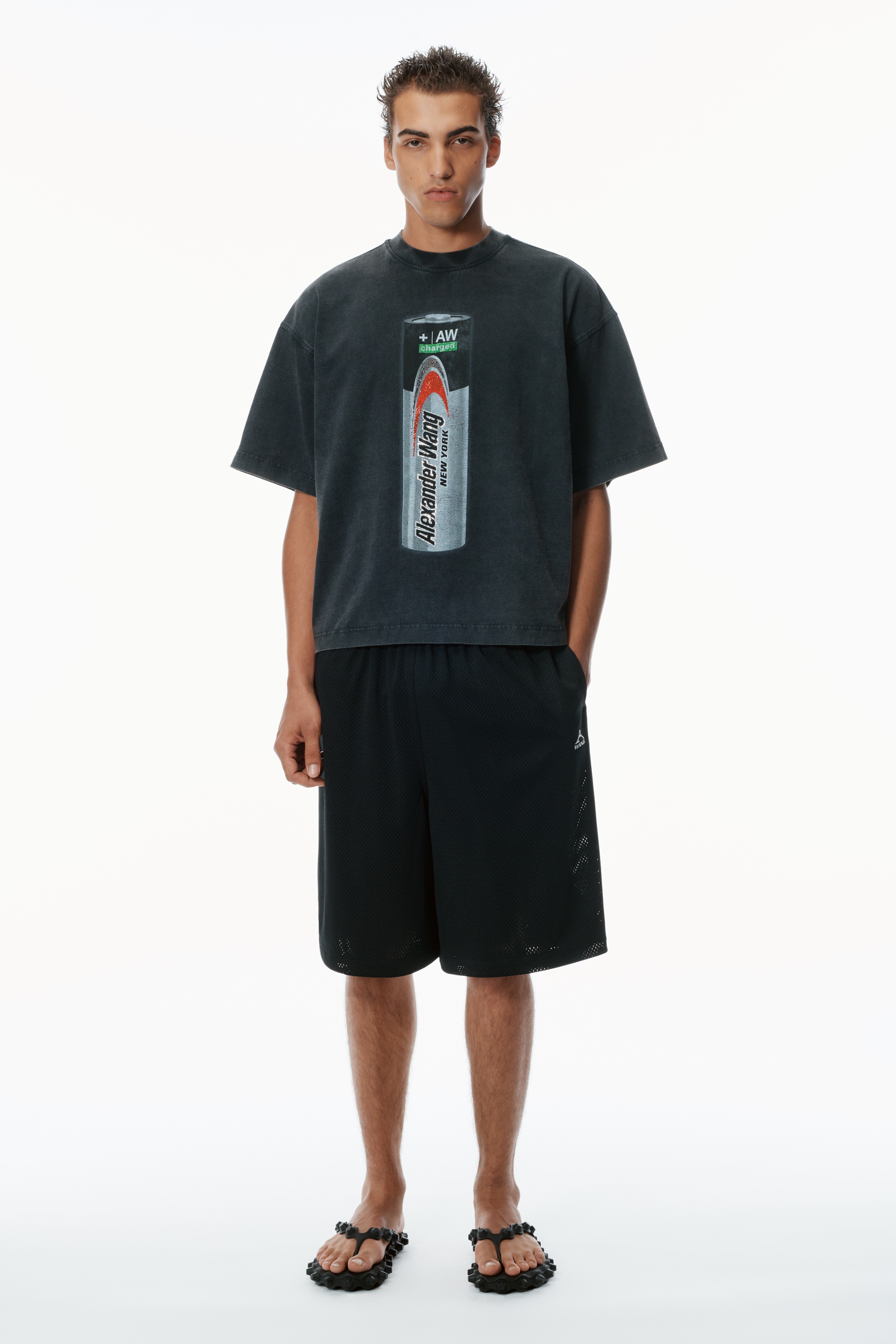 Unisex Battery Logo-Print Graphic T-Shirt - 5