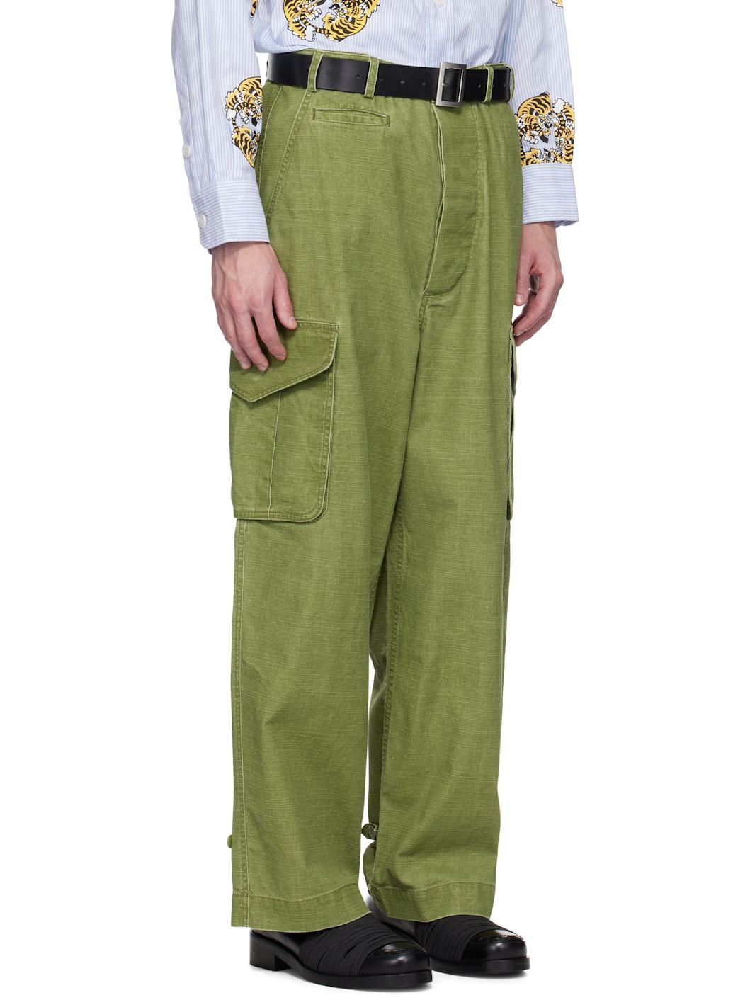 Khaki Kenzo Paris Adjustable Cargo Pants - 2