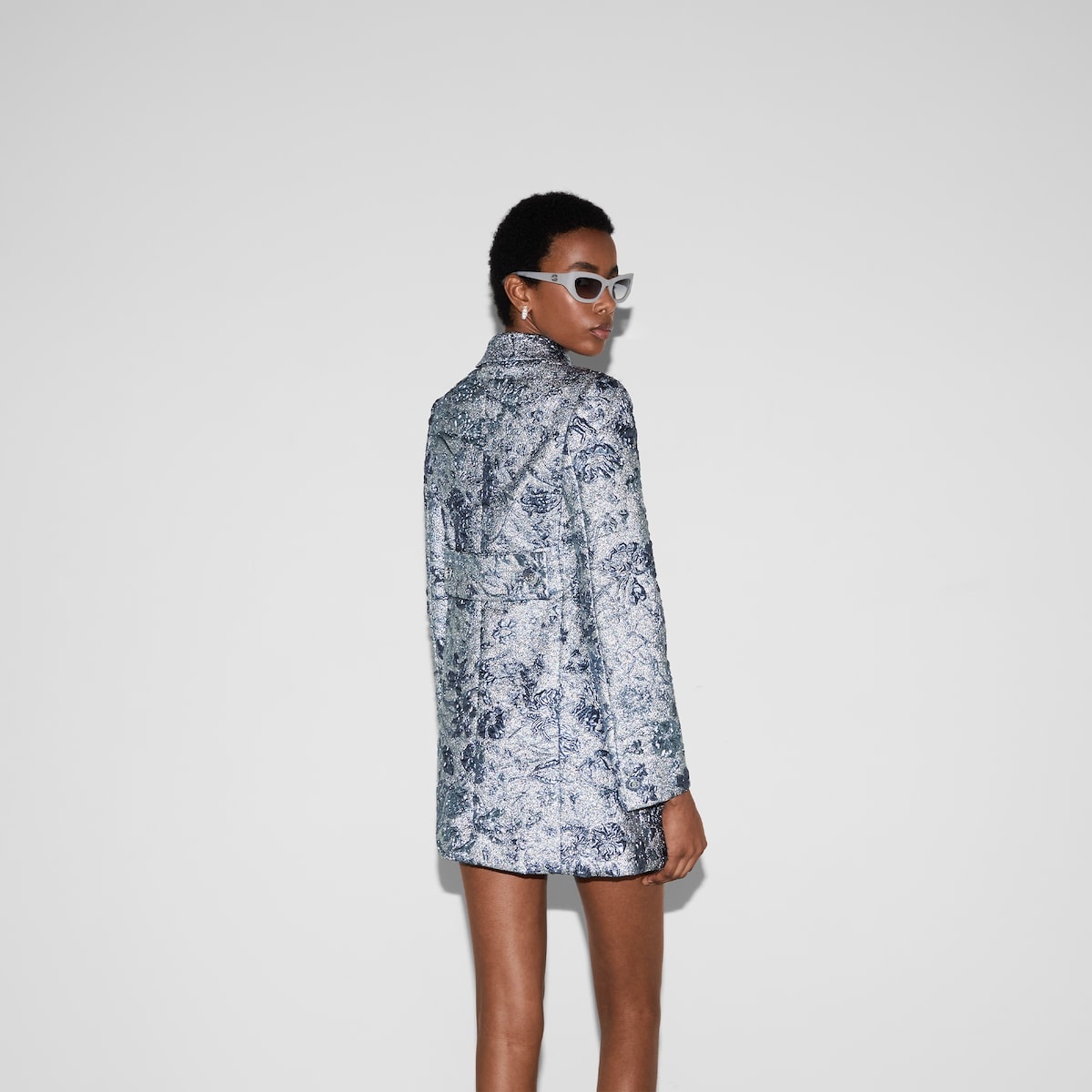 Floral lamé brocade coat - 4