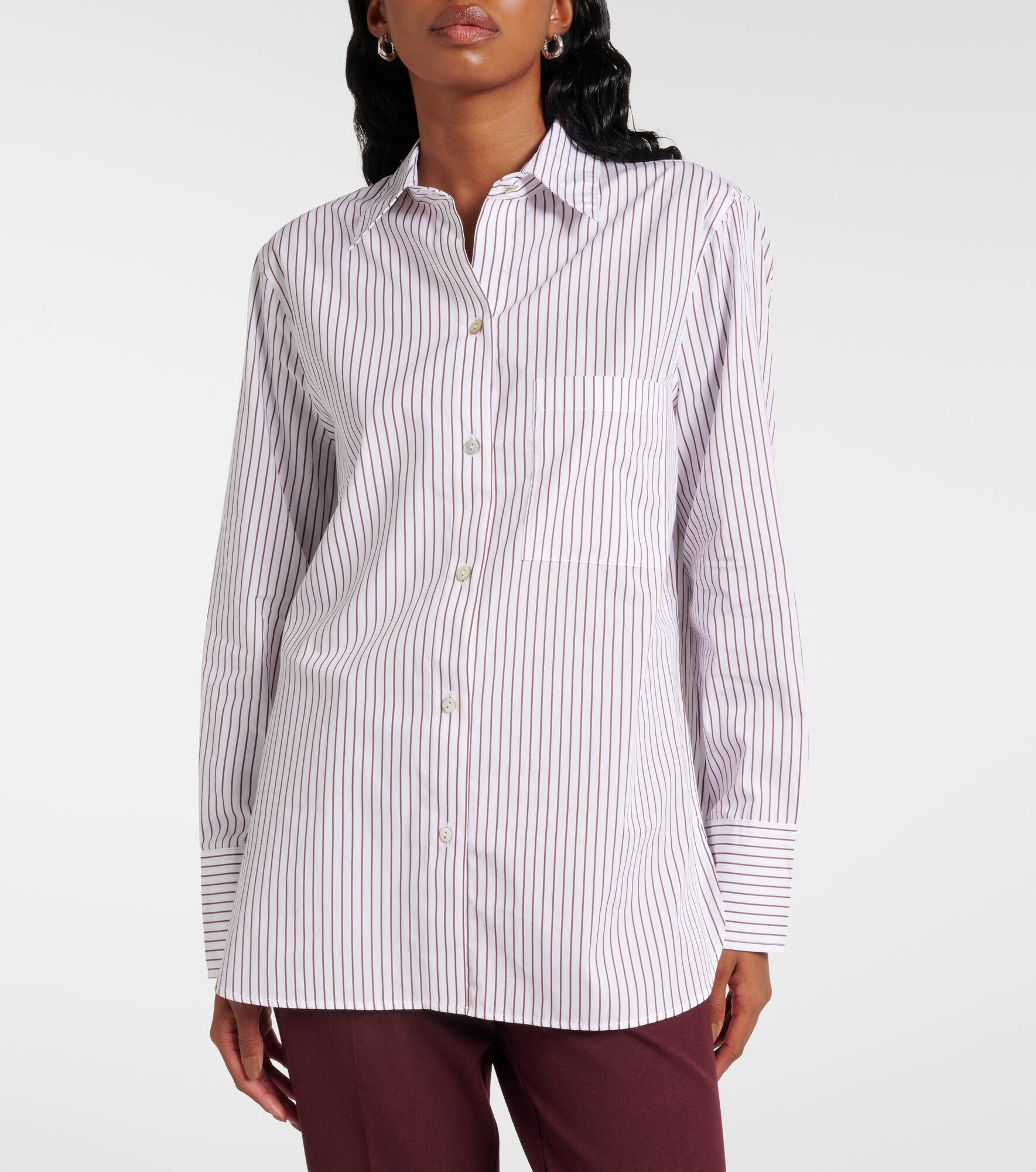Striped cotton poplin shirt - 5