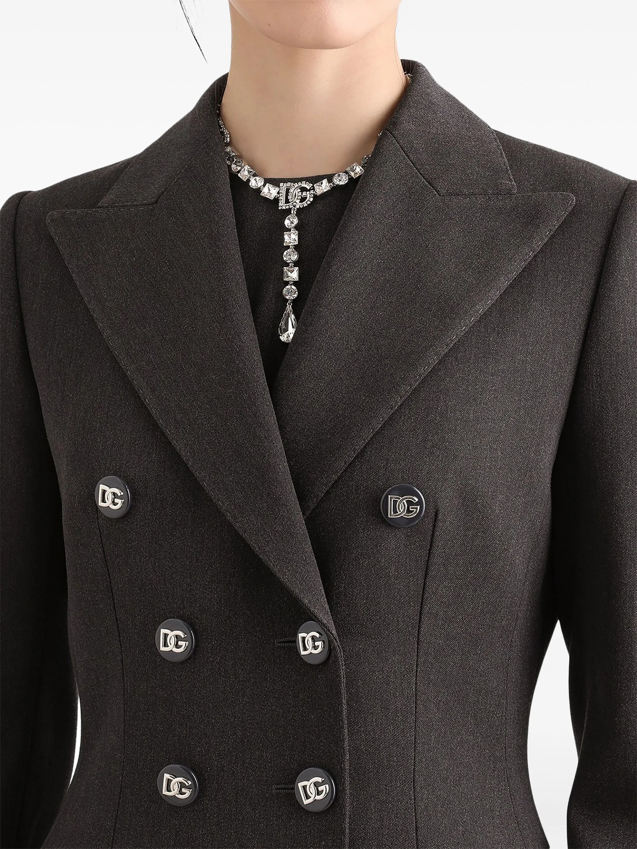 double-breasted padded-hips coat - 4