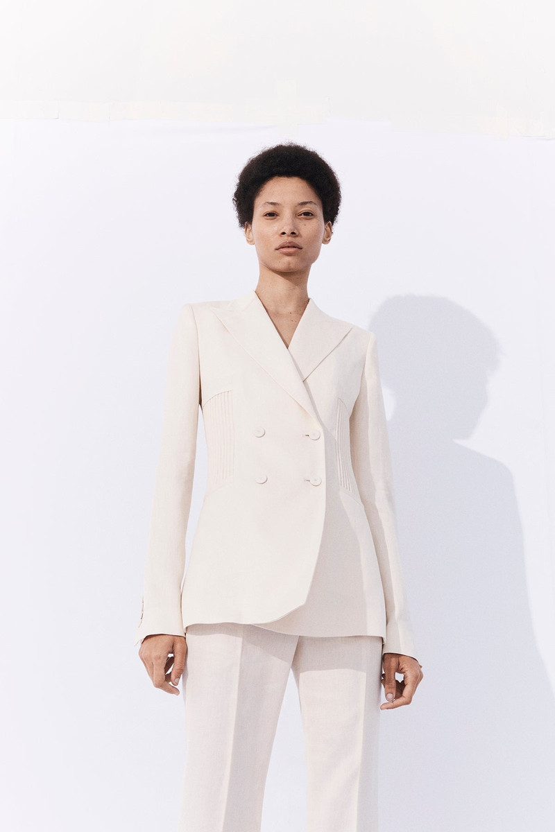 GABRIELA HEARST Brett Blazer in Ivory Textured Linen outlook