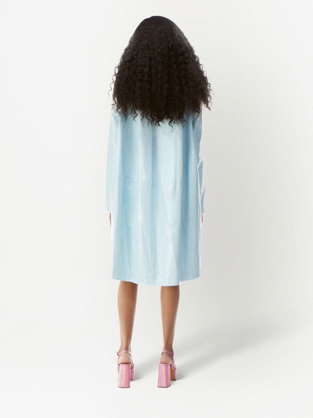 high-shine buttoned car coat - 3