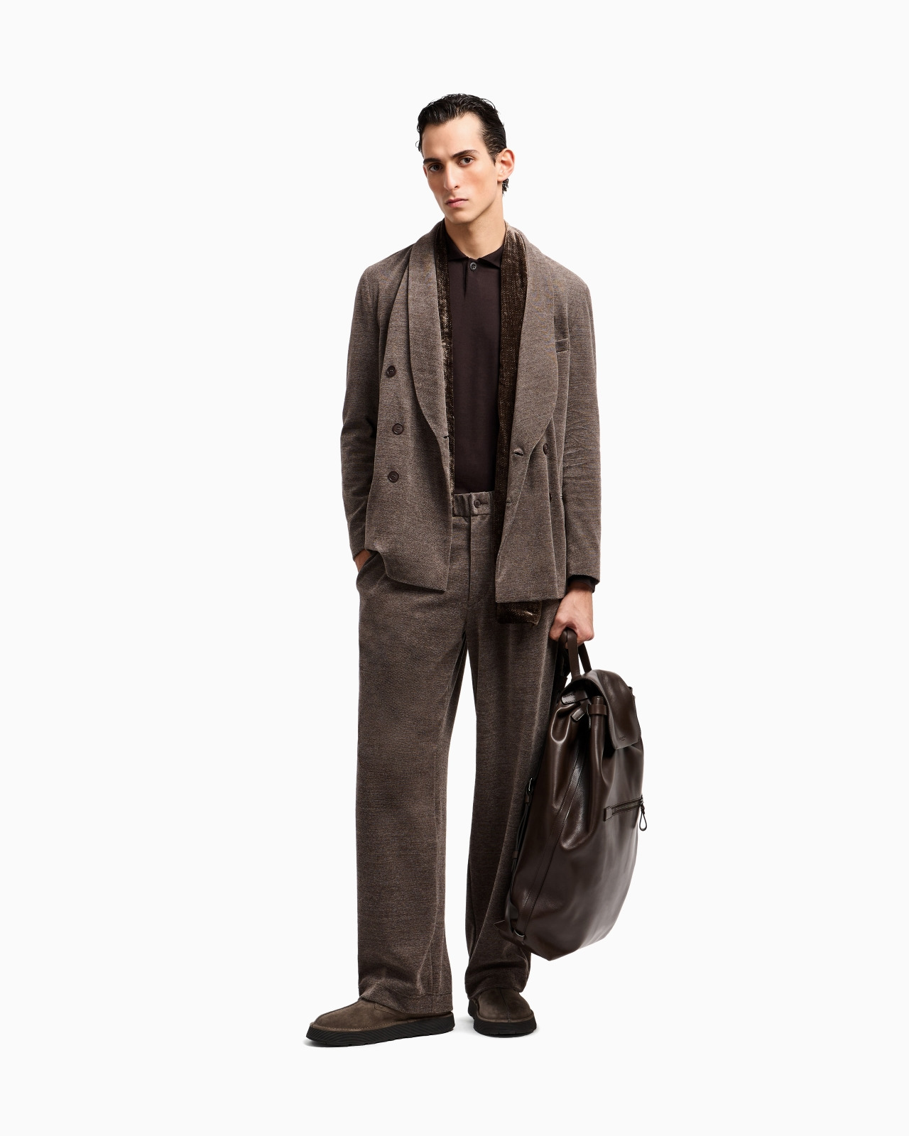 LONG-SLEEVED POLO SHIRT IN VIRGIN WOOL - 2