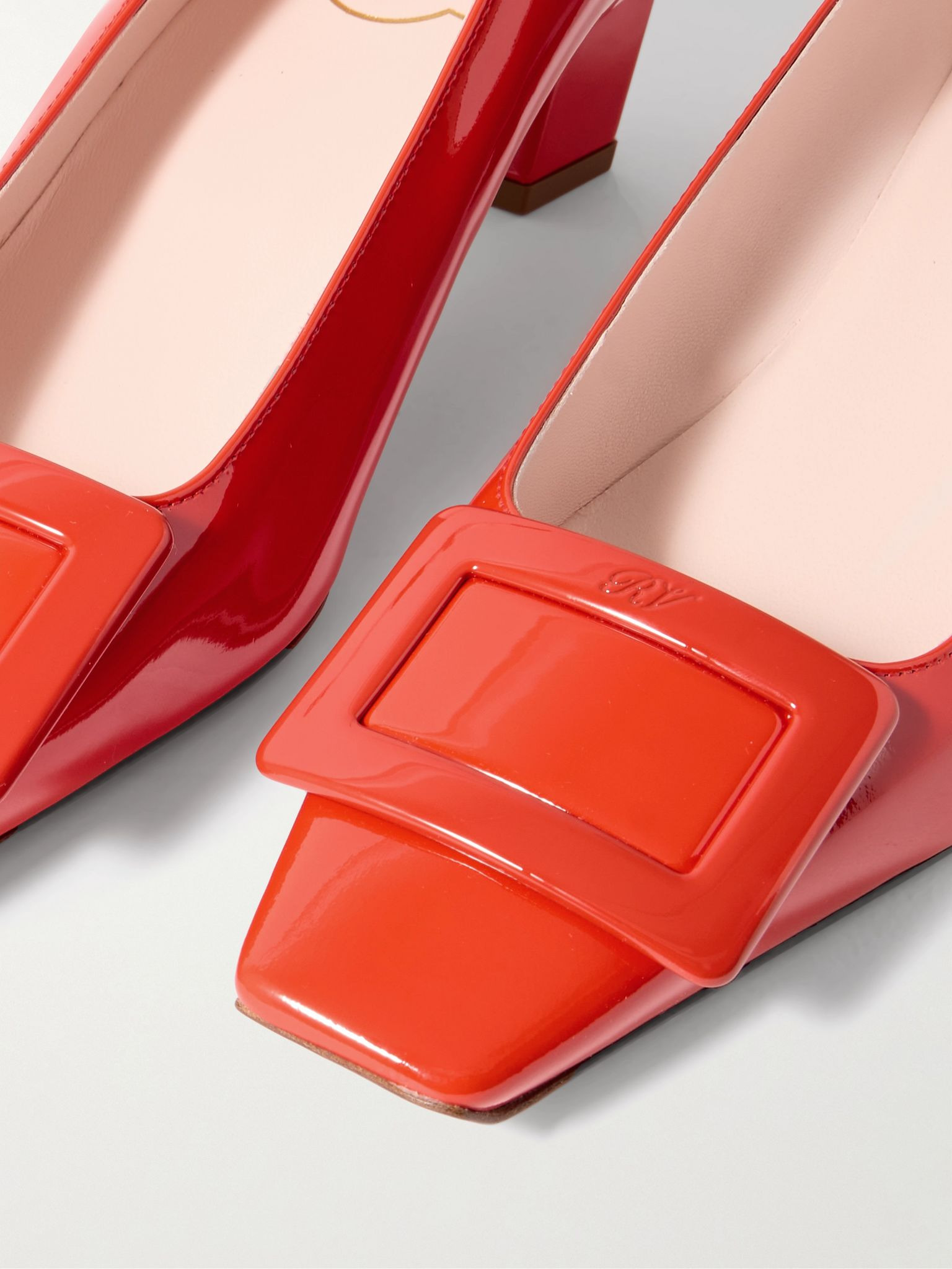 Belle Vivier 45 patent-leather pumps Red - 4