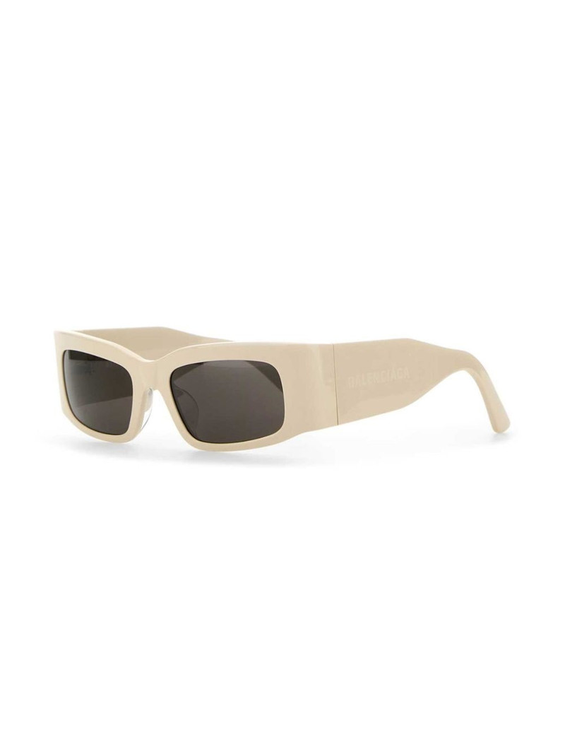 BALENCIAGA logo-print rectangle-frame sunglasses outlook