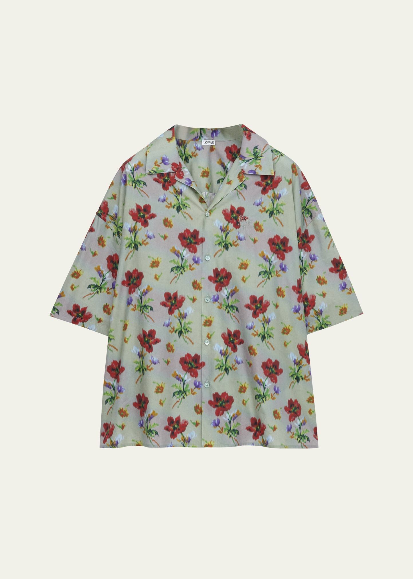 Men's Floral Relaxed-Fit Camp Shirt - 1