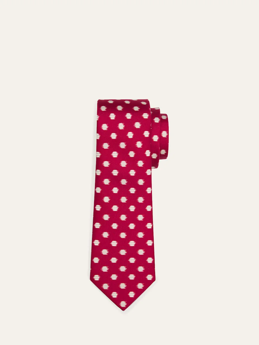 Men's Abstract Polka Dot Silk Tie - 1