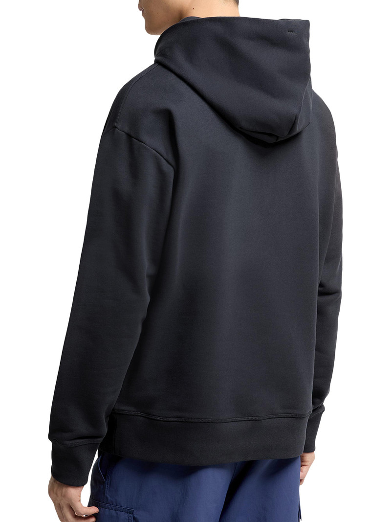 Men's Hooded Sweatshirt in Cotton Fleece - Navy Blue 3