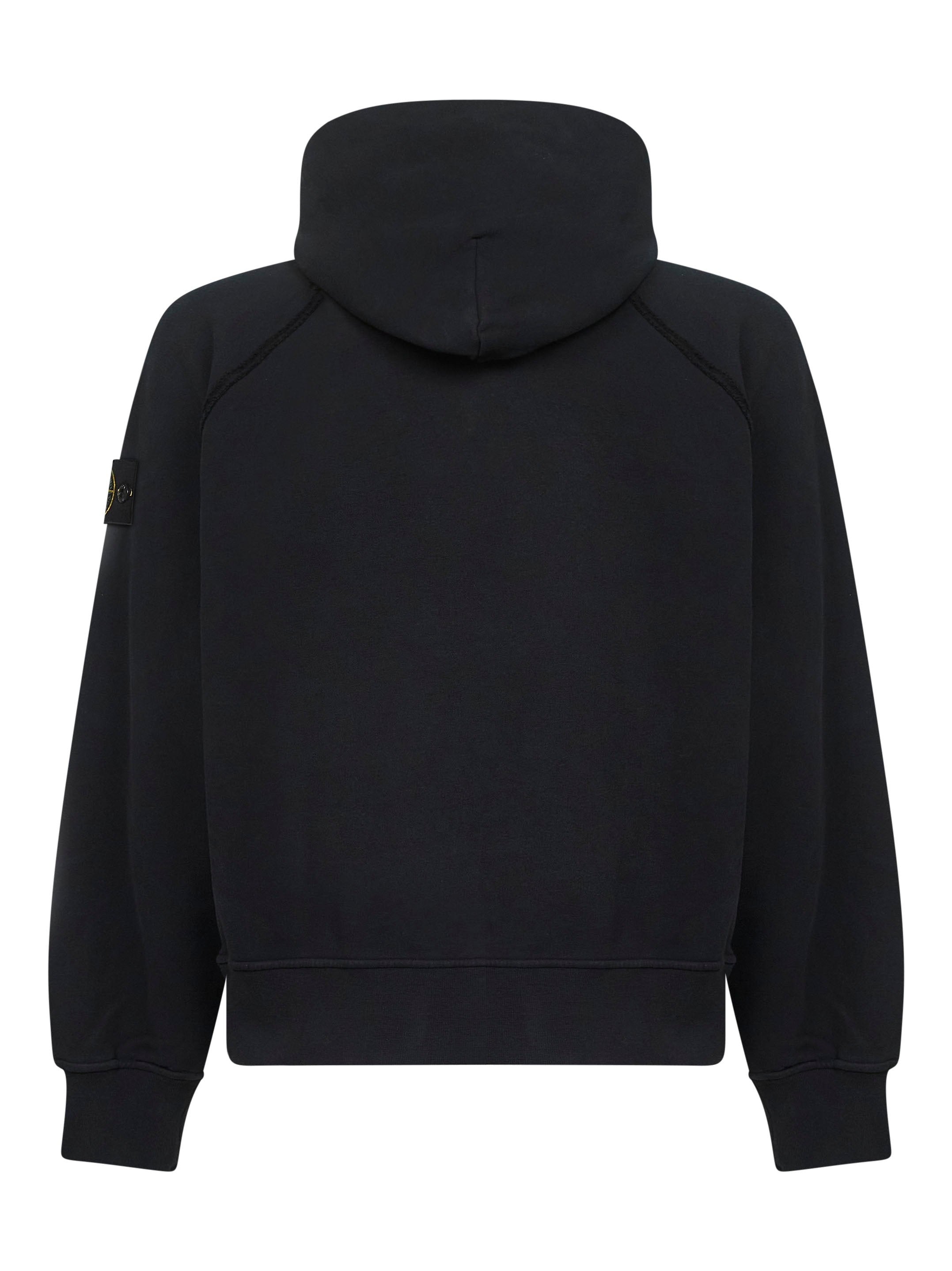 Black brushed organic cotton hoodie - 2