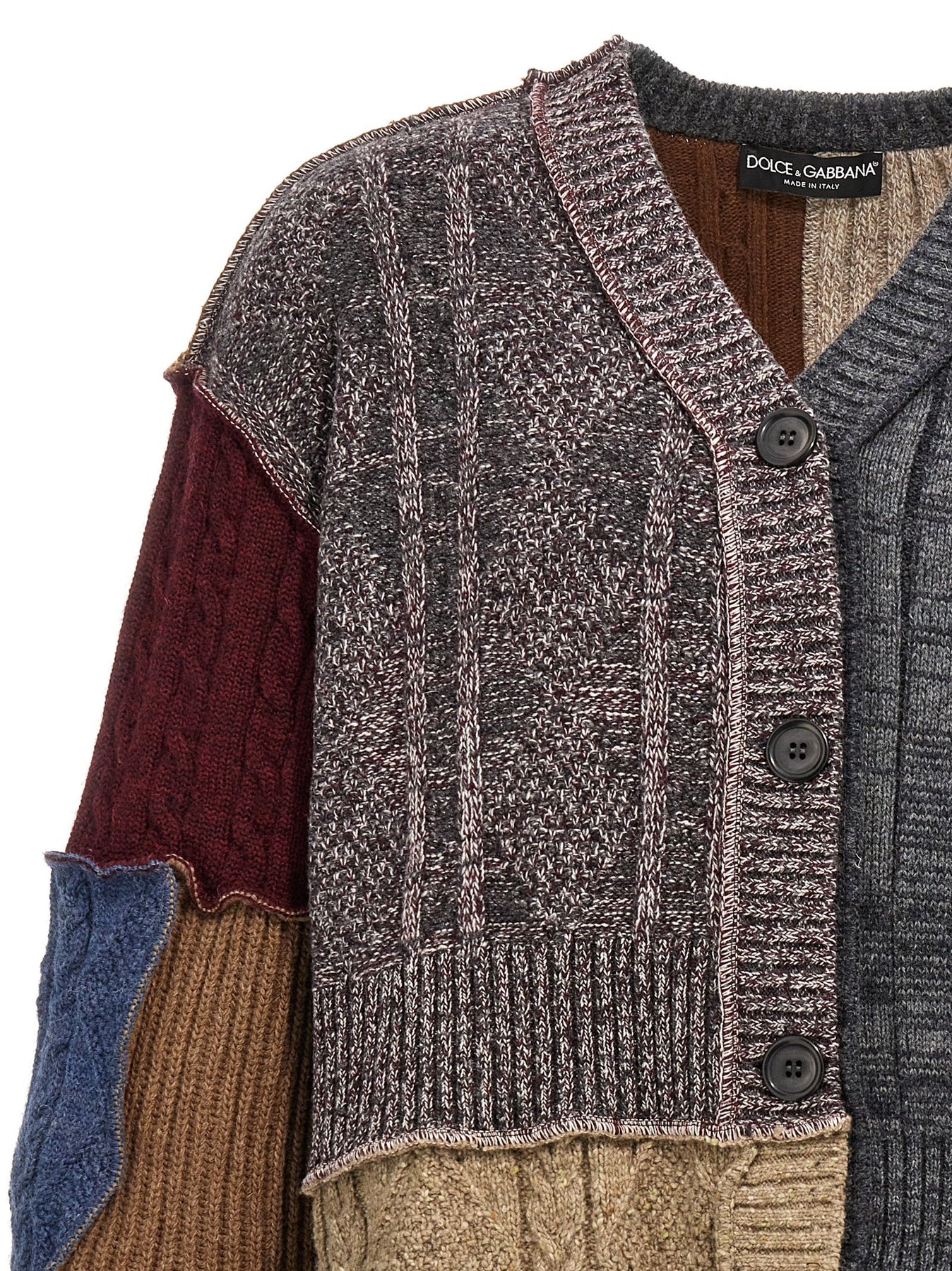 Patchwork Cardigan Sweater, Cardigans Multicolor - 3