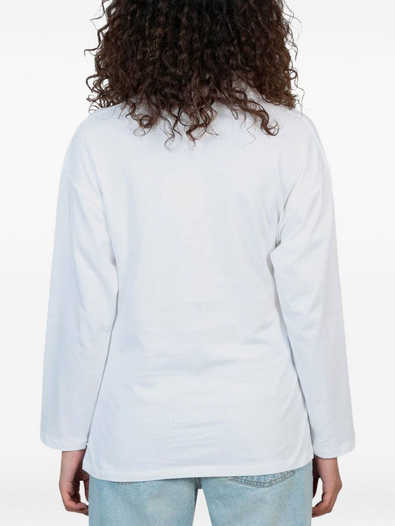 long-sleeve gathered-detail polo shirt 3