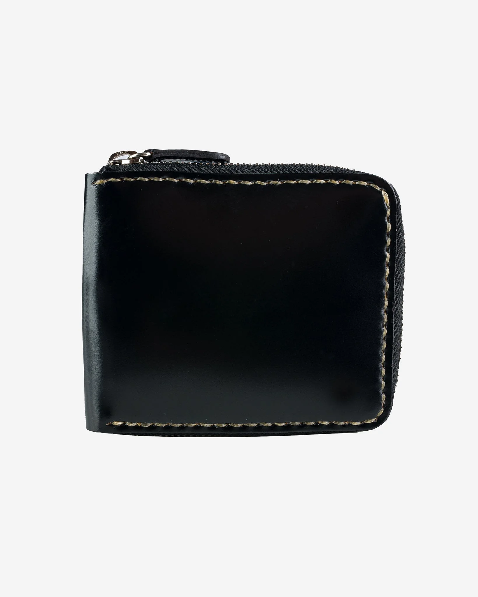 ZIP-SECURED SHELL CORDOVAN WALLET - BLACK - 1
