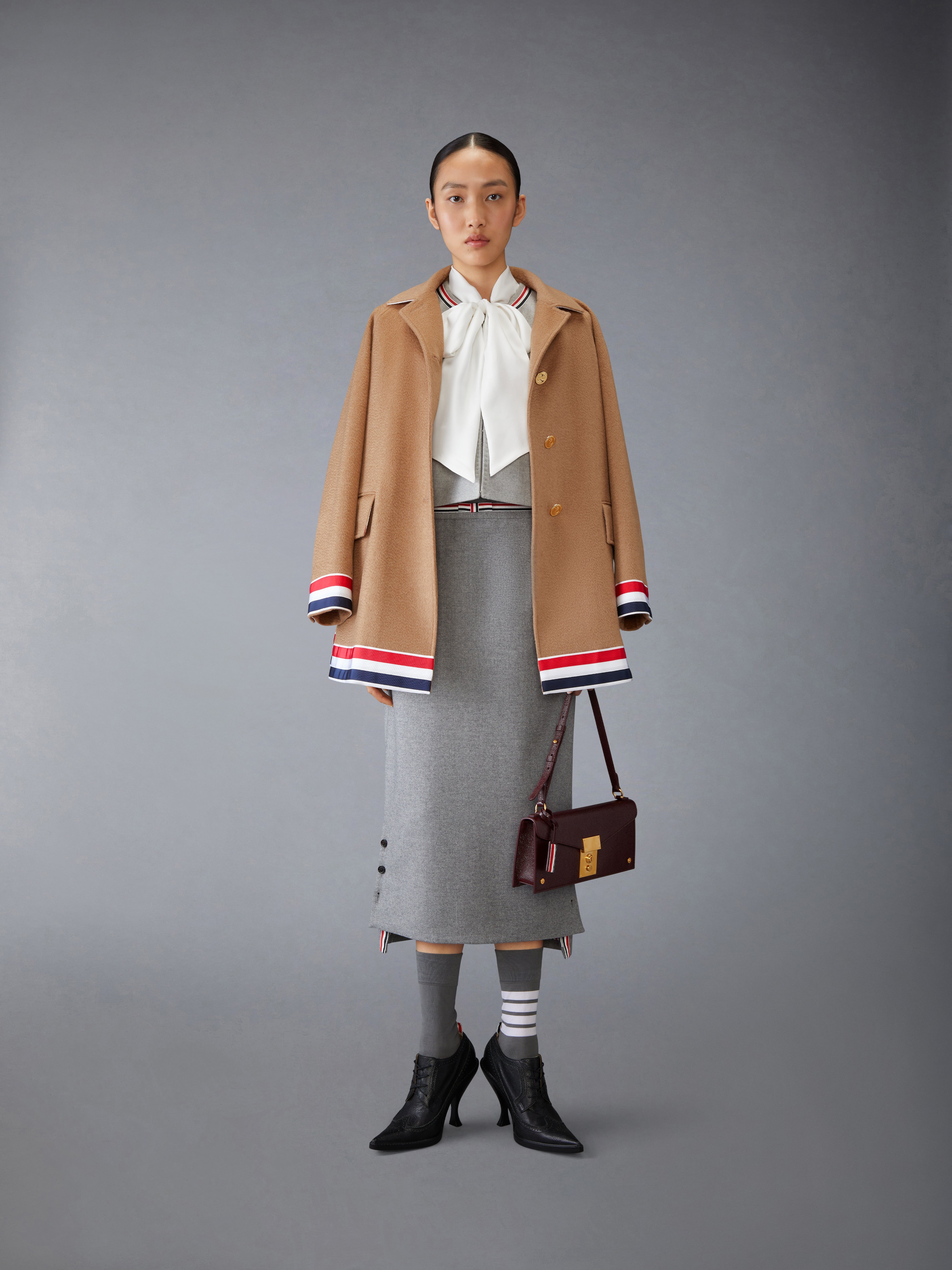 CAMEL HAIR CROPPED CAR COAT - 4