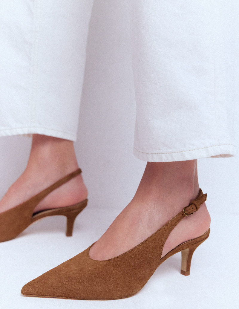 BODEN High Cut Slingback Court-Tan outlook