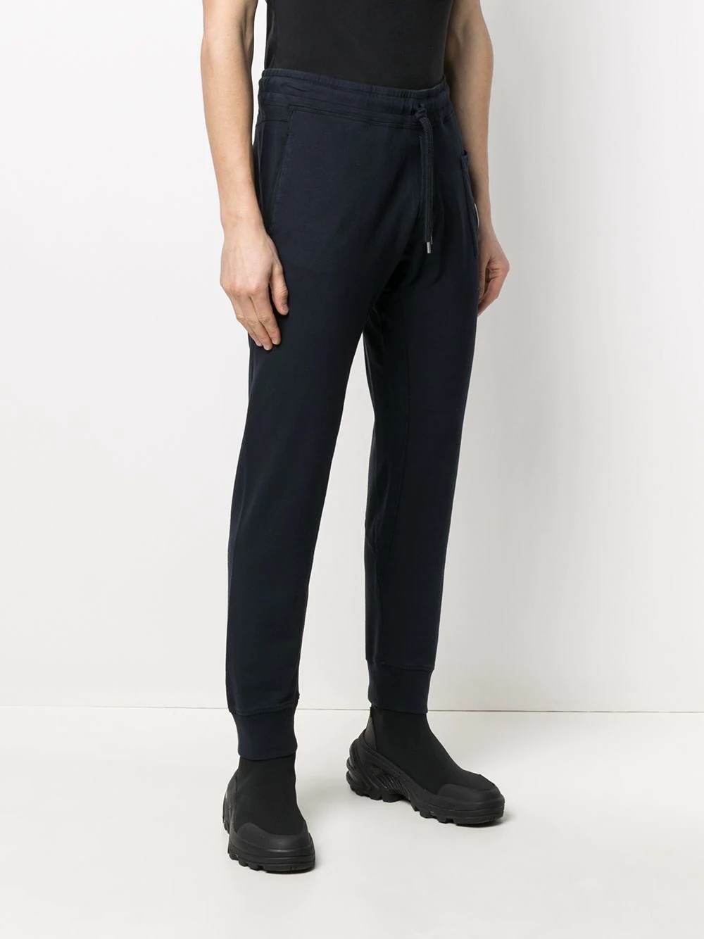 logo-patch cotton track trousers - 3