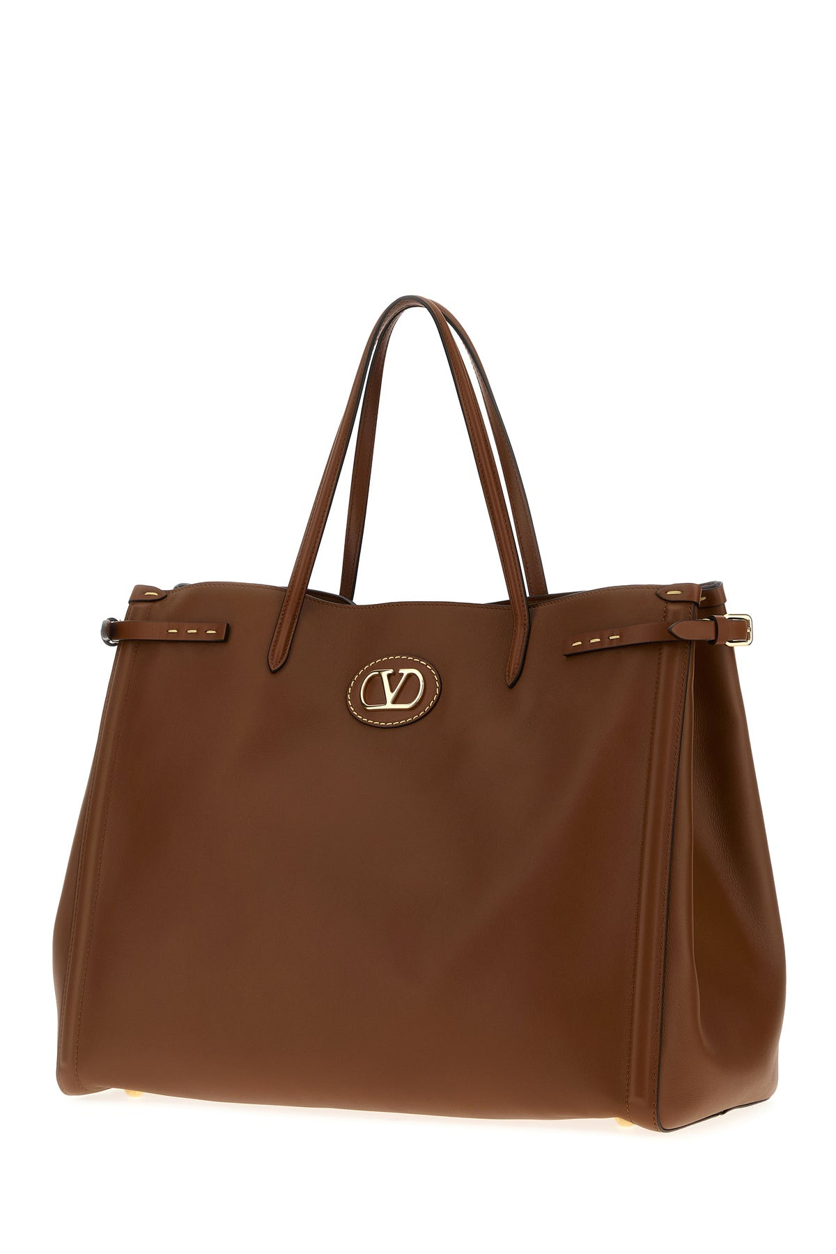 Brown leather larghe Antibes shopping bag - 2