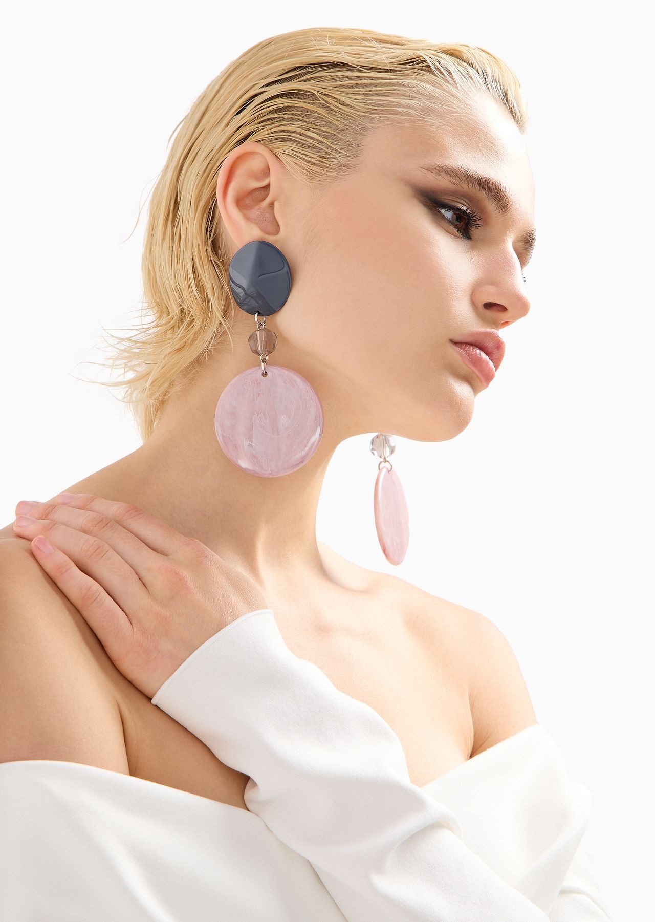 Round, oversize pendant earrings - 3