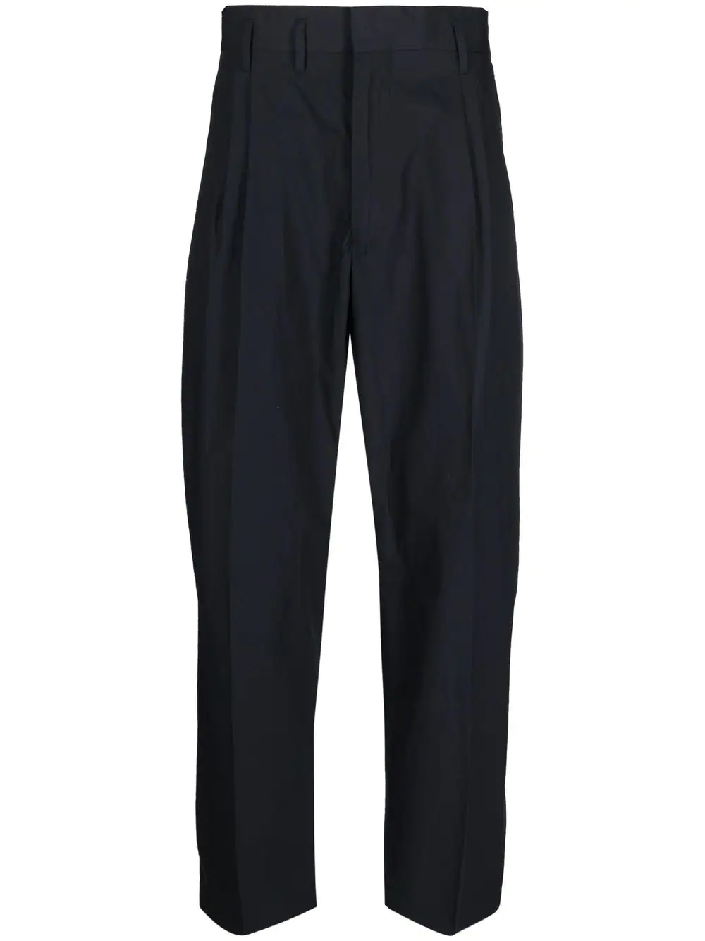 pleated straight-leg trousers - 1