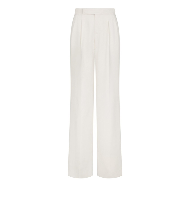 DOUBLE SILK GEORGETTE WIDE LEG TAILORED PANTS - 1