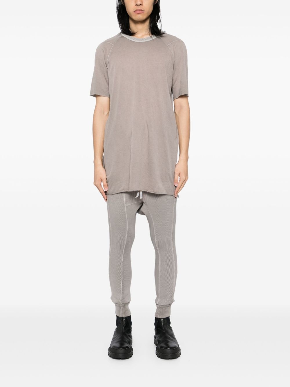 round neck longline T-shirt - 2